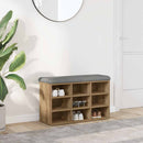 vidaXL kézműves tölgy szerelt fa cipőtároló pad 82x32x50 cm