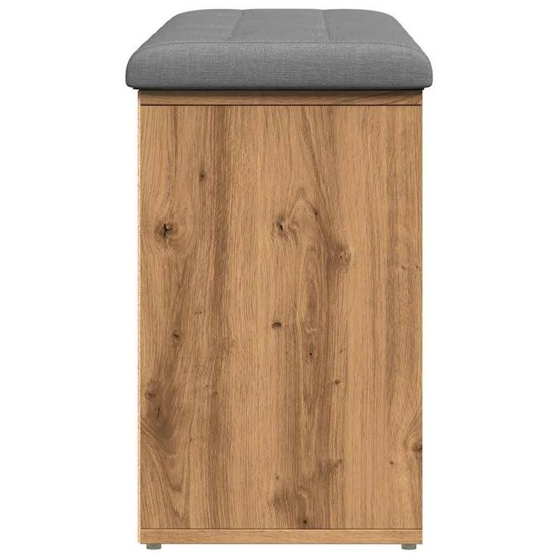 vidaXL kézműves tölgy szerelt fa cipőtároló pad 102x32x50 cm