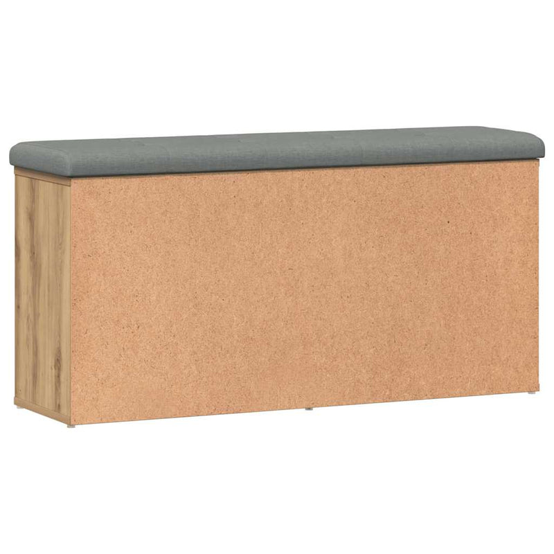 vidaXL kézműves tölgy szerelt fa cipőtároló pad 102x32x50 cm