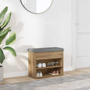 vidaXL kézműves tölgy szerelt fa cipőtároló pad 62x32x50 cm