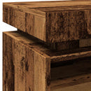 vidaXL 2 db antik fa színű éjjeliszekrény LED-fényekkel 40x39x48,5 cm