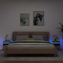 vidaXL 2 db kézműves tölgy éjjeliszekrény LED-fényekkel 40x39x48,5 cm