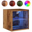 vidaXL antik fa színű fali TV-szekrény LED-világítással 30x28,5x30 cm