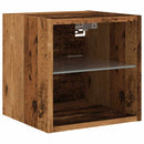 vidaXL 2 db antik fa fali TV-szekrény LED-világítással 30x28,5x30 cm