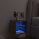 vidaXL kézműves tölgy színű fali TV-szekrény LED-ekkel 30x28,5x30 cm
