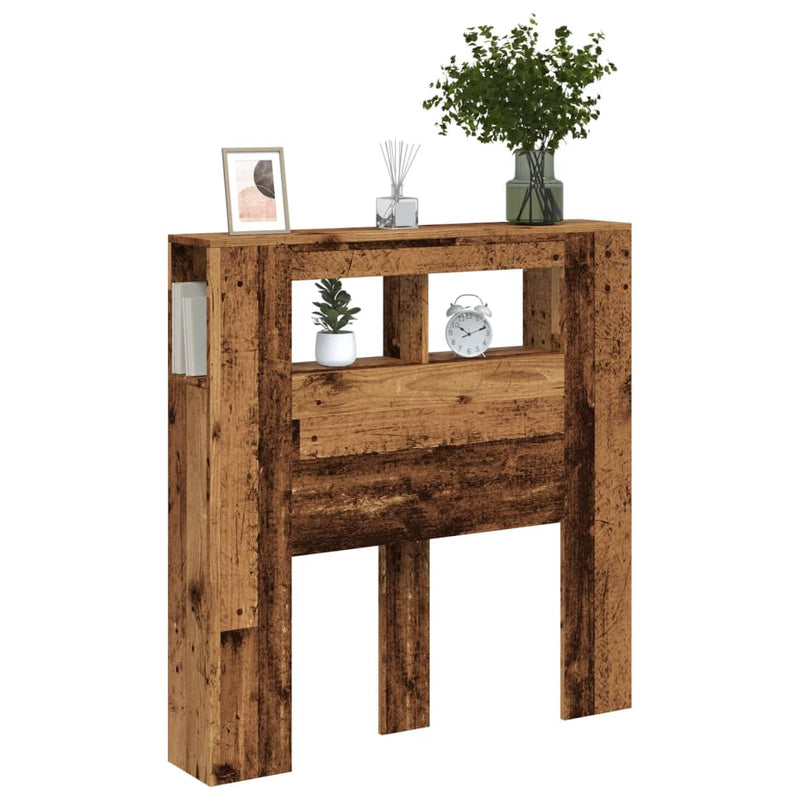 vidaXL antik fa színű szerelt fa LED-es fejtámla 100x18,5x103,5 cm