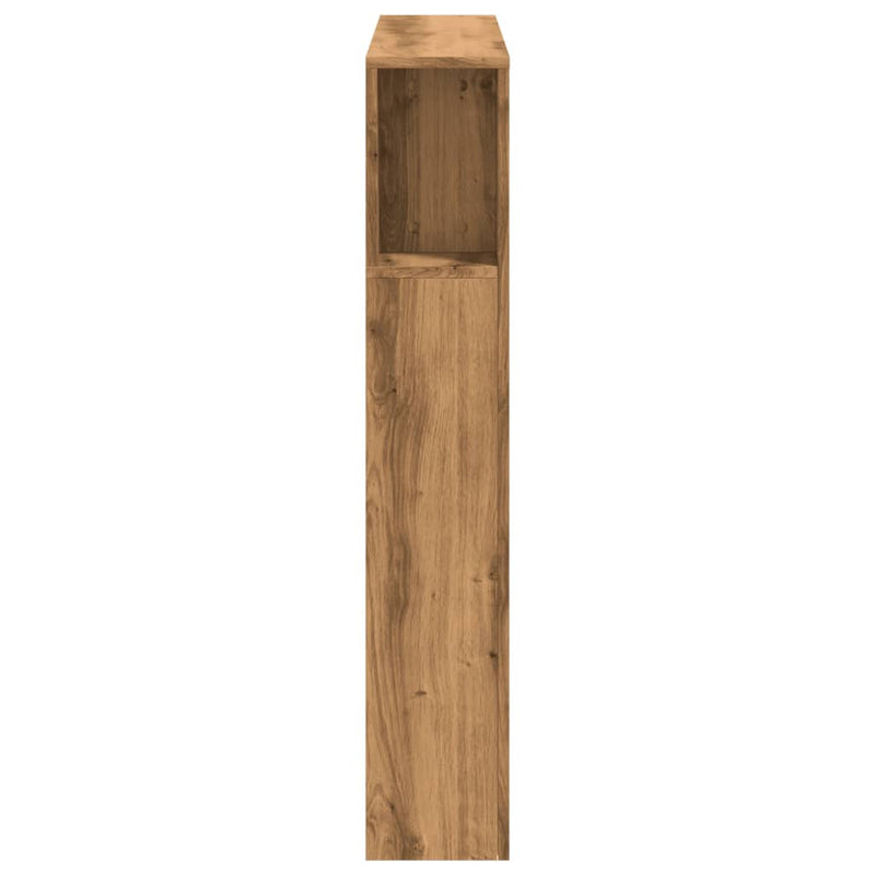 vidaXL kézműves tölgyszínű szerelt fa LED-es fejtámla 100x18,5x103,5cm