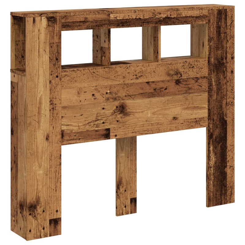 vidaXL antik fa színű szerelt fa LED-es fejtámla 120x18,5x103,5 cm