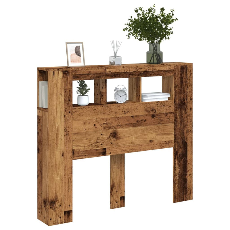 vidaXL antik fa színű szerelt fa LED-es fejtámla 120x18,5x103,5 cm