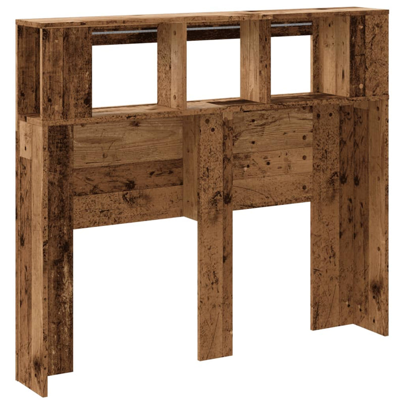 vidaXL antik fa színű szerelt fa LED-es fejtámla 120x18,5x103,5 cm