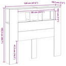 vidaXL kézműves tölgyszínű szerelt fa LED-es fejtámla 120x18,5x103,5cm