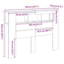 vidaXL kézműves tölgyszínű szerelt fa LED-es fejtámla 140x18,5x103,5cm