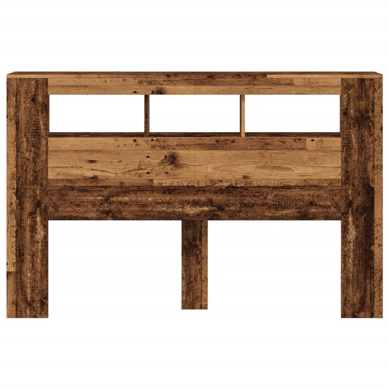 vidaXL antik fa színű szerelt fa LED-es fejtámla 160x18,5x103,5 cm