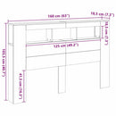 vidaXL kézműves tölgyszínű szerelt fa LED-es fejtámla 160x18,5x103,5cm