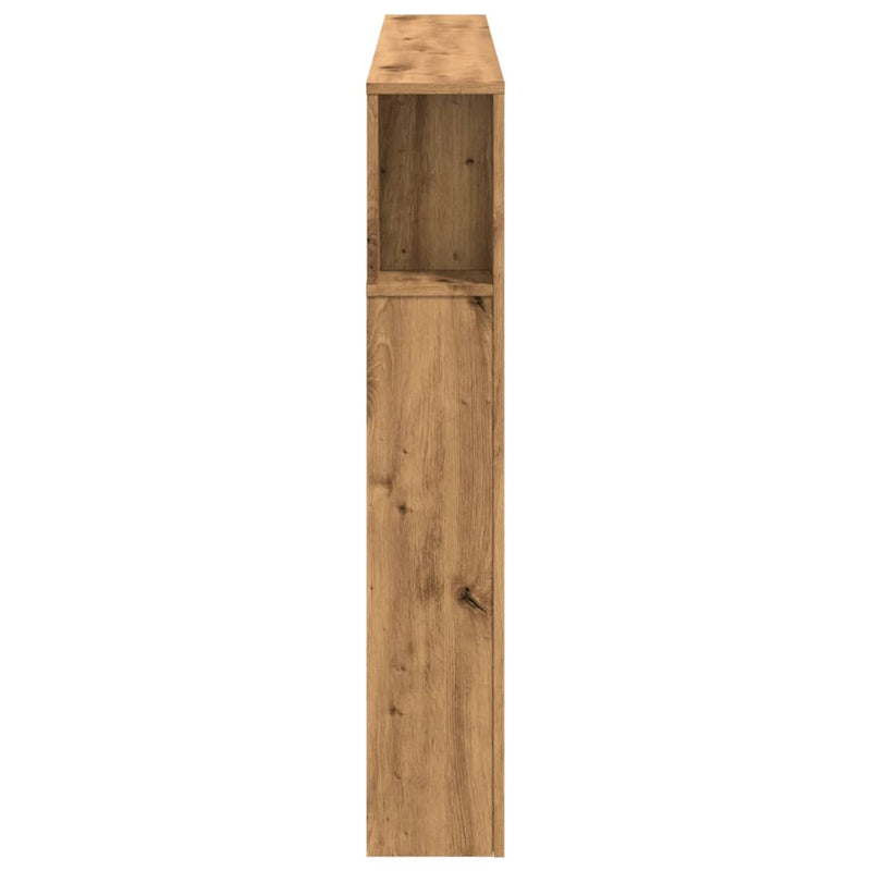 vidaXL kézműves tölgyszínű szerelt fa LED-es fejtámla 160x18,5x103,5cm