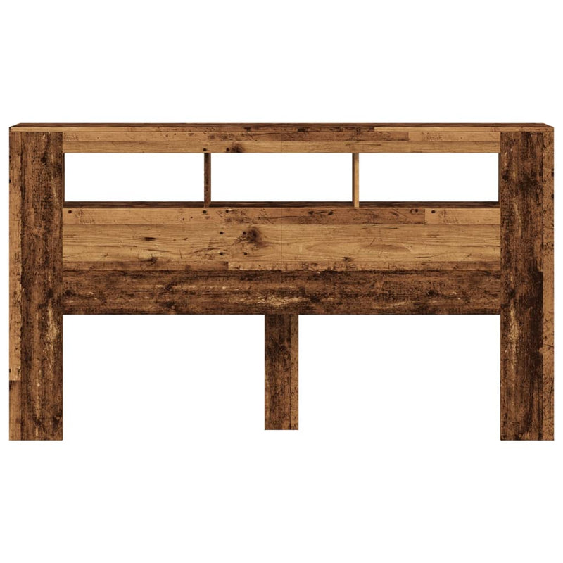 vidaXL antik fa színű szerelt fa LED-es fejtámla 180x18,5x103,5 cm