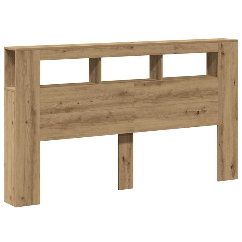 vidaXL kézműves tölgyszínű szerelt fa LED-es fejtámla 180x18,5x103,5cm