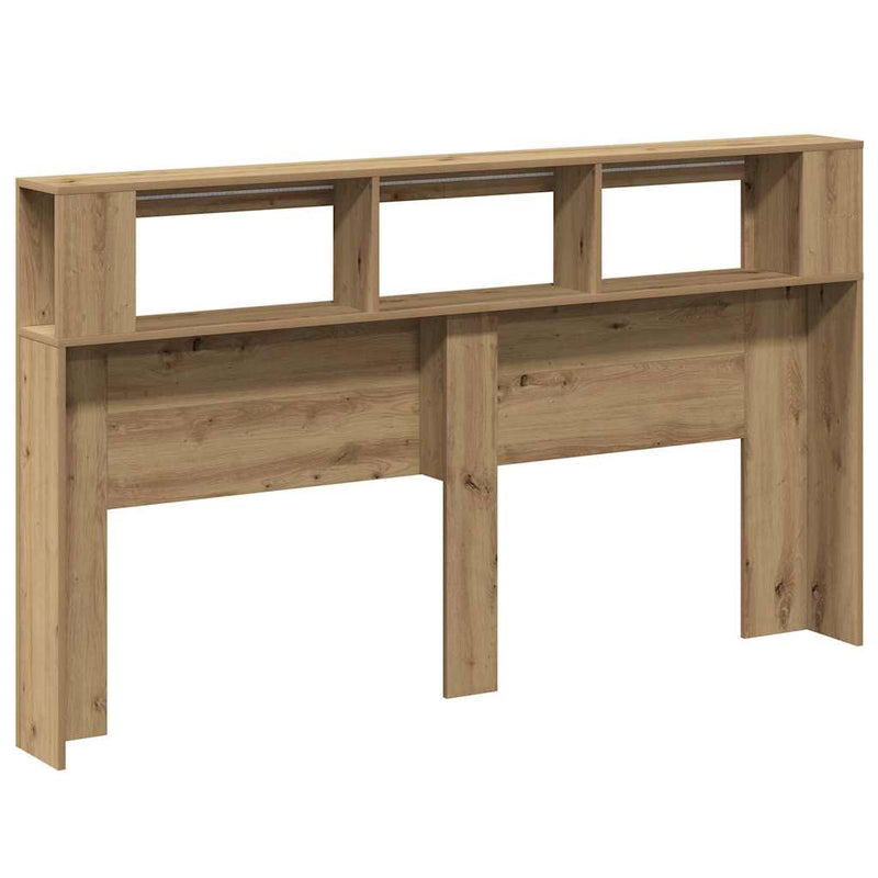 vidaXL kézműves tölgyszínű szerelt fa LED-es fejtámla 180x18,5x103,5cm
