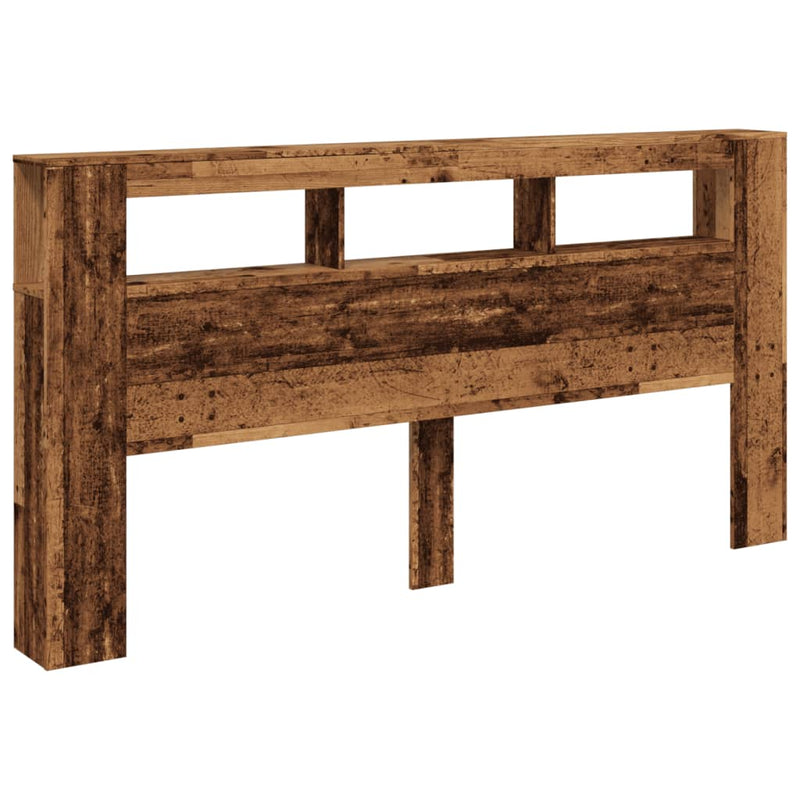 vidaXL antik fa színű szerelt fa LED-es fejtámla 200x18,5x103,5 cm