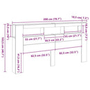 vidaXL kézműves tölgyszínű szerelt fa LED-es fejtámla 200x18,5x103,5cm