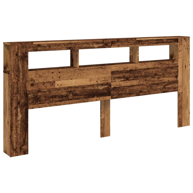 vidaXL antik fa színű szerelt fa LED-es fejtámla 220x18,5x103,5 cm