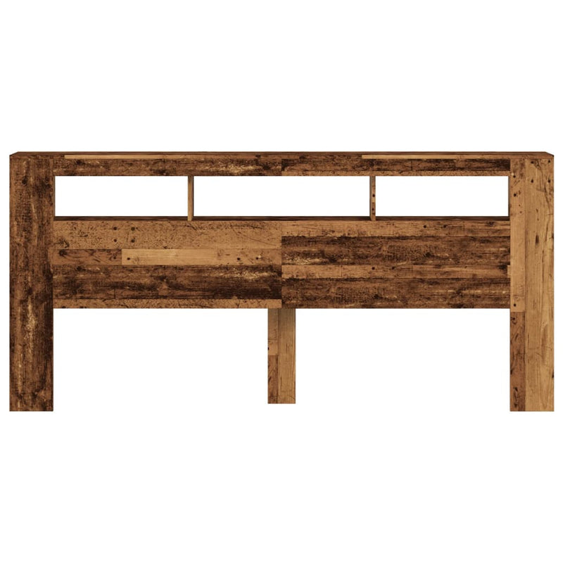 vidaXL antik fa színű szerelt fa LED-es fejtámla 220x18,5x103,5 cm