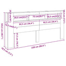 vidaXL kézműves tölgyszínű szerelt fa LED-es fejtámla 220x18,5x103,5cm