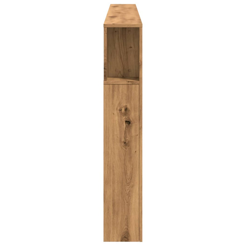 vidaXL kézműves tölgyszínű szerelt fa LED-es fejtámla 220x18,5x103,5cm