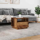 vidaXL antik fa színű dohányzóasztal LED-lámpákkal 50 x 49 x 40 cm