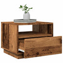 vidaXL antik fa színű dohányzóasztal LED-lámpákkal 50 x 49 x 40 cm