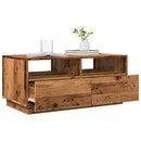 vidaXL antik fa színű dohányzóasztal LED-lámpákkal 90 x 49 x 40 cm