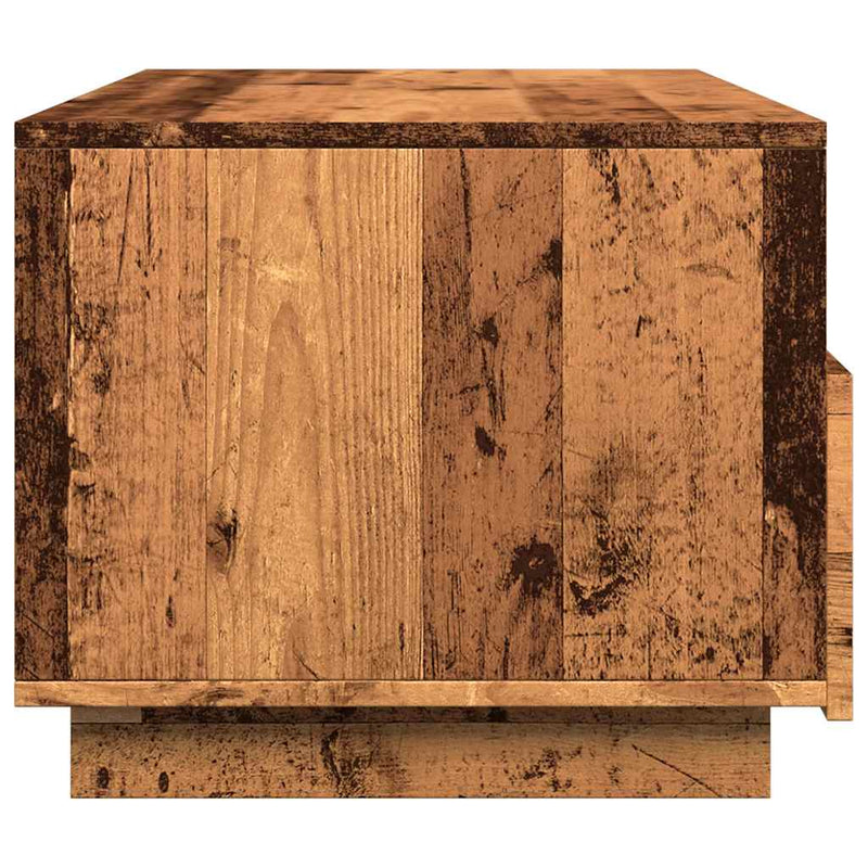 vidaXL antik fa színű dohányzóasztal LED-lámpákkal 90 x 49 x 40 cm