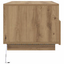 vidaXL kézműves tölgyszínű dohányzóasztal LED-lámpákkal 90x49x40 cm
