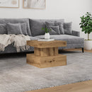 vidaXL kézműves tölgy színű dohányzóasztal LED-lámpákkal 50x50x40cm