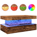 vidaXL antik fa színű dohányzóasztal LED-lámpákkal 90x50x40 cm