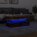 vidaXL antik fa színű dohányzóasztal LED-lámpákkal 90x50x40 cm