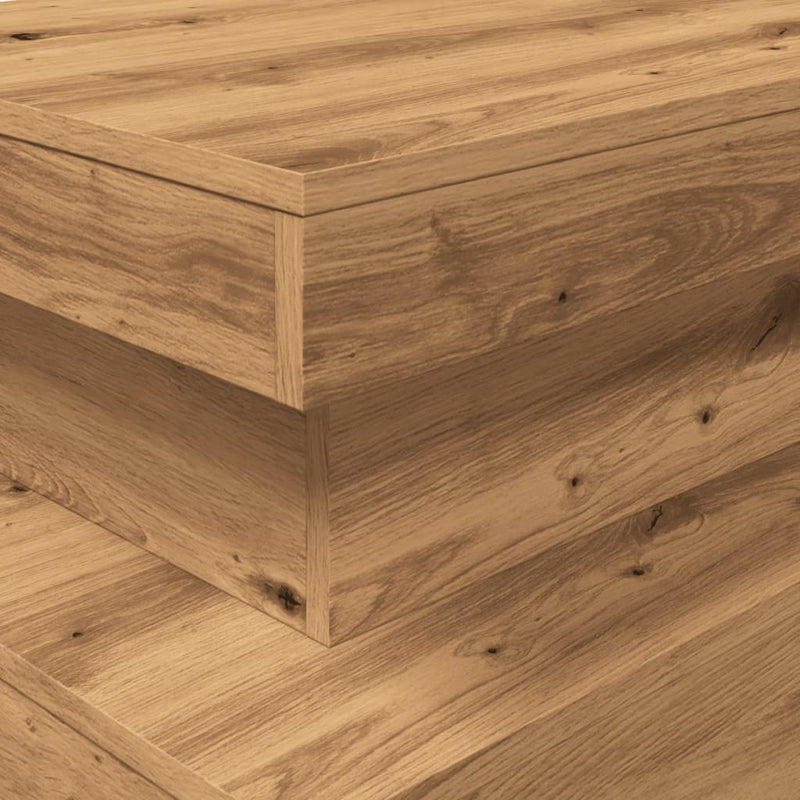 vidaXL kézműves tölgy színű dohányzóasztal LED-lámpákkal 90x50x40 cm