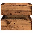 vidaXL antik fa színű dohányzóasztal LED-lámpákkal 50 x 50 x 40 cm