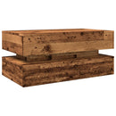 vidaXL antik fa színű dohányzóasztal LED-lámpákkal 90x50x40 cm