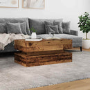 vidaXL antik fa színű dohányzóasztal LED-lámpákkal 90x50x40 cm