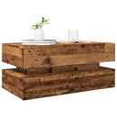 vidaXL antik fa színű dohányzóasztal LED-lámpákkal 90x50x40 cm