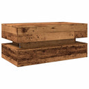 vidaXL antik fa színű dohányzóasztal LED-lámpákkal 90x50x40 cm