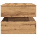 vidaXL kézműves tölgy színű dohányzóasztal LED-lámpákkal 90x50x40 cm