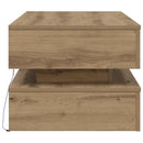 vidaXL kézműves tölgy színű dohányzóasztal LED-lámpákkal 90x50x40 cm