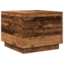 vidaXL antik fa színű dohányzóasztal LED-lámpákkal 50 x 50 x 40 cm