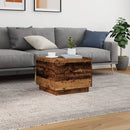 vidaXL antik fa színű dohányzóasztal LED-lámpákkal 50 x 50 x 40 cm