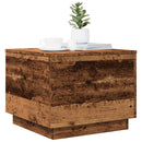 vidaXL antik fa színű dohányzóasztal LED-lámpákkal 50 x 50 x 40 cm
