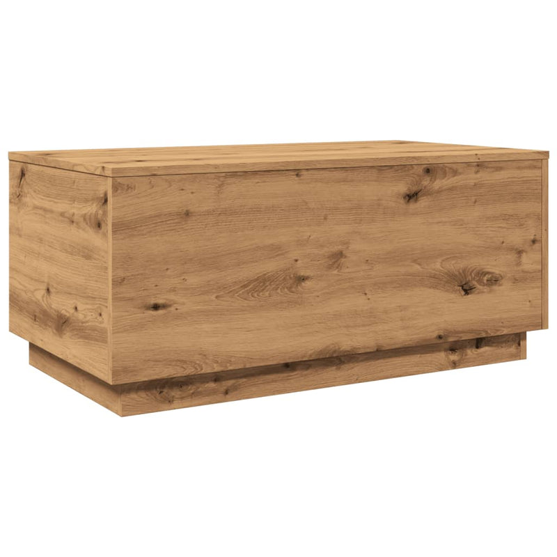 vidaXL kézműves tölgy színű dohányzóasztal LED-lámpákkal 90x50x40 cm