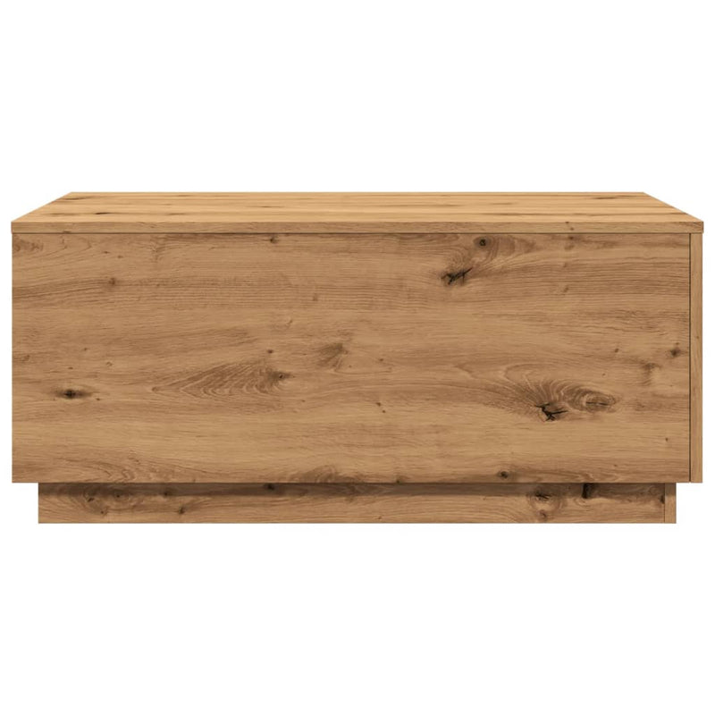 vidaXL kézműves tölgy színű dohányzóasztal LED-lámpákkal 90x50x40 cm