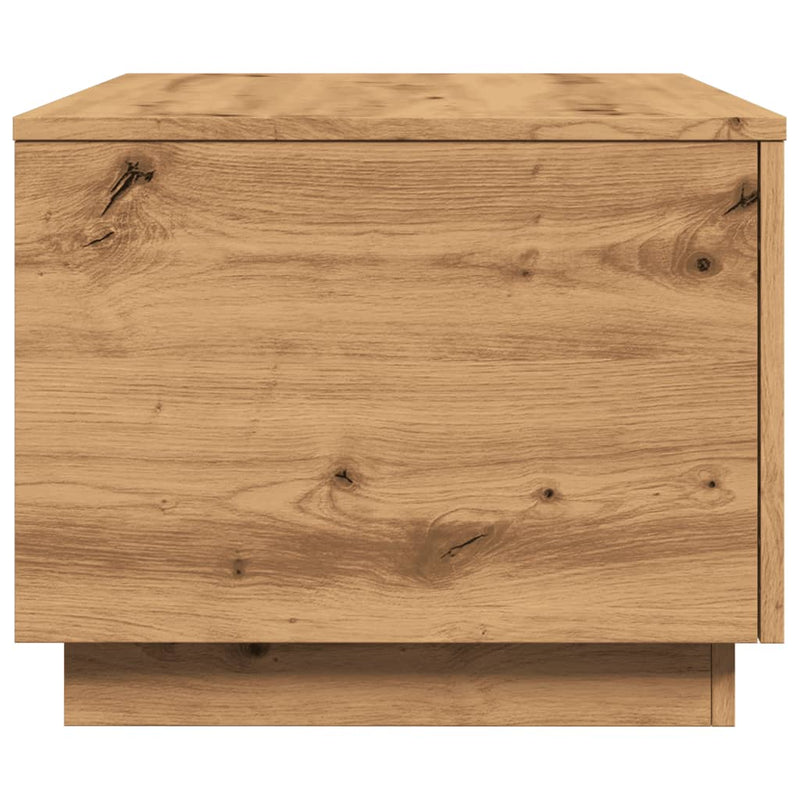 vidaXL kézműves tölgy színű dohányzóasztal LED-lámpákkal 90x50x40 cm